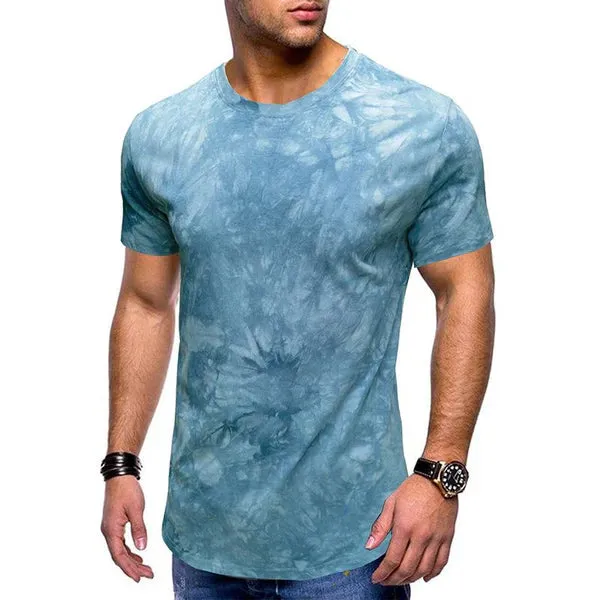 MEN'S CASUAL TIE DYE ROUND NECK SHORT SLEEVED T-SHIRT