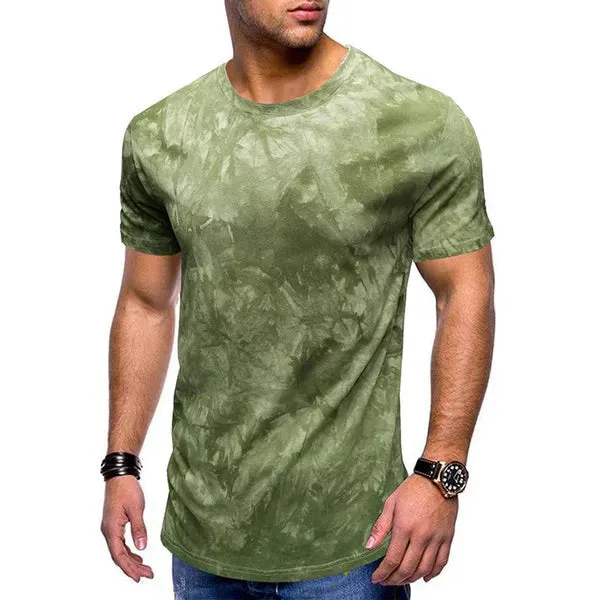 MEN'S CASUAL TIE DYE ROUND NECK SHORT SLEEVED T-SHIRT