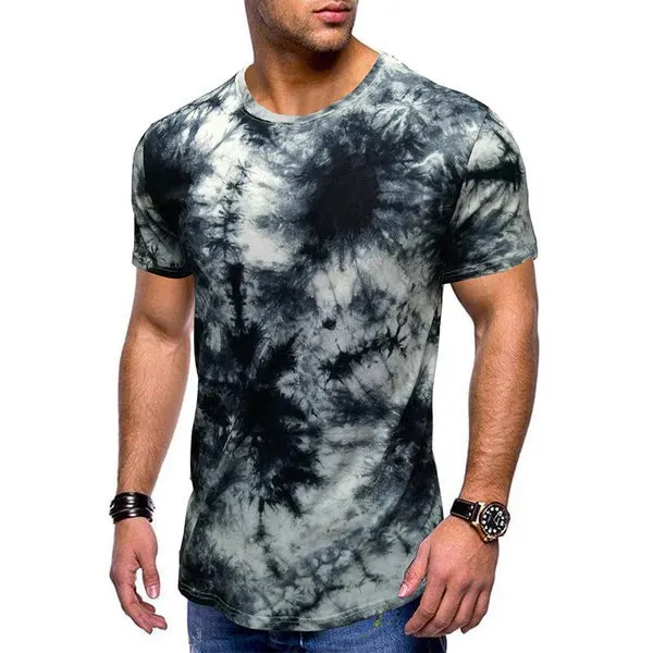 MEN'S CASUAL TIE DYE ROUND NECK SHORT SLEEVED T-SHIRT