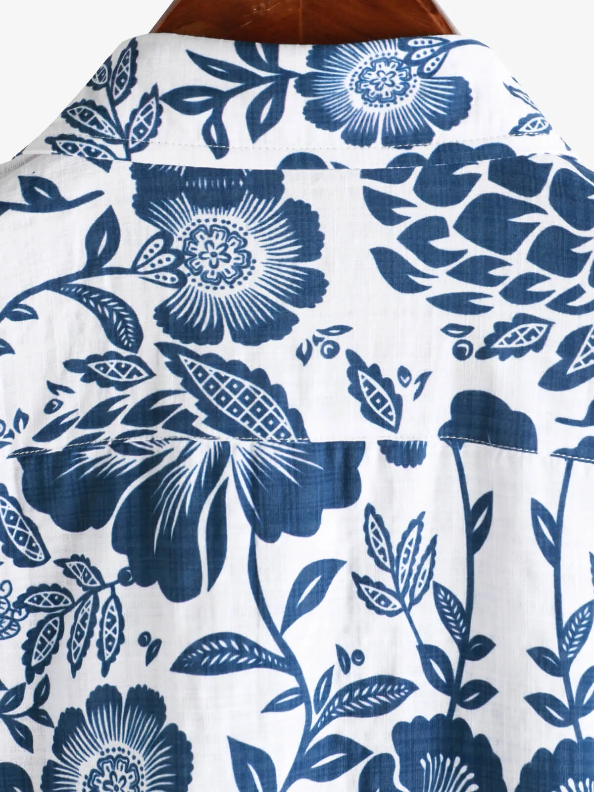 Men's Casual Vintage Beach Floral Breathable Cotton Short Sleeve Shirt