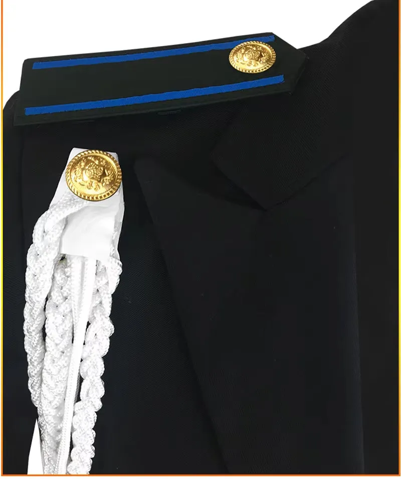 Mens Double Breatsed Steampunk Blazer Jacket Fashion Rope Design Cosplay Clothes Men Party Stage Prom Rock and Roll Costumes