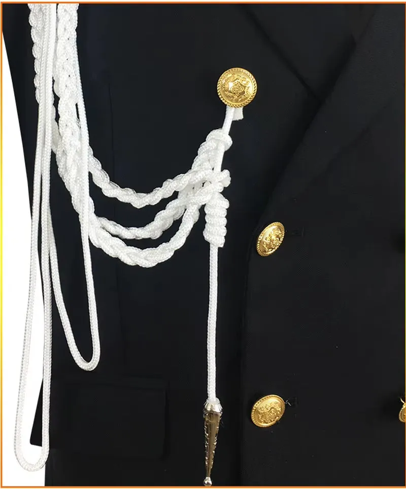 Mens Double Breatsed Steampunk Blazer Jacket Fashion Rope Design Cosplay Clothes Men Party Stage Prom Rock and Roll Costumes