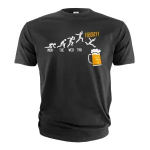 Men's Funny Drinking pub T-shirt Weekend days Friday bar beer pub St. Patrick's day Tee shirt