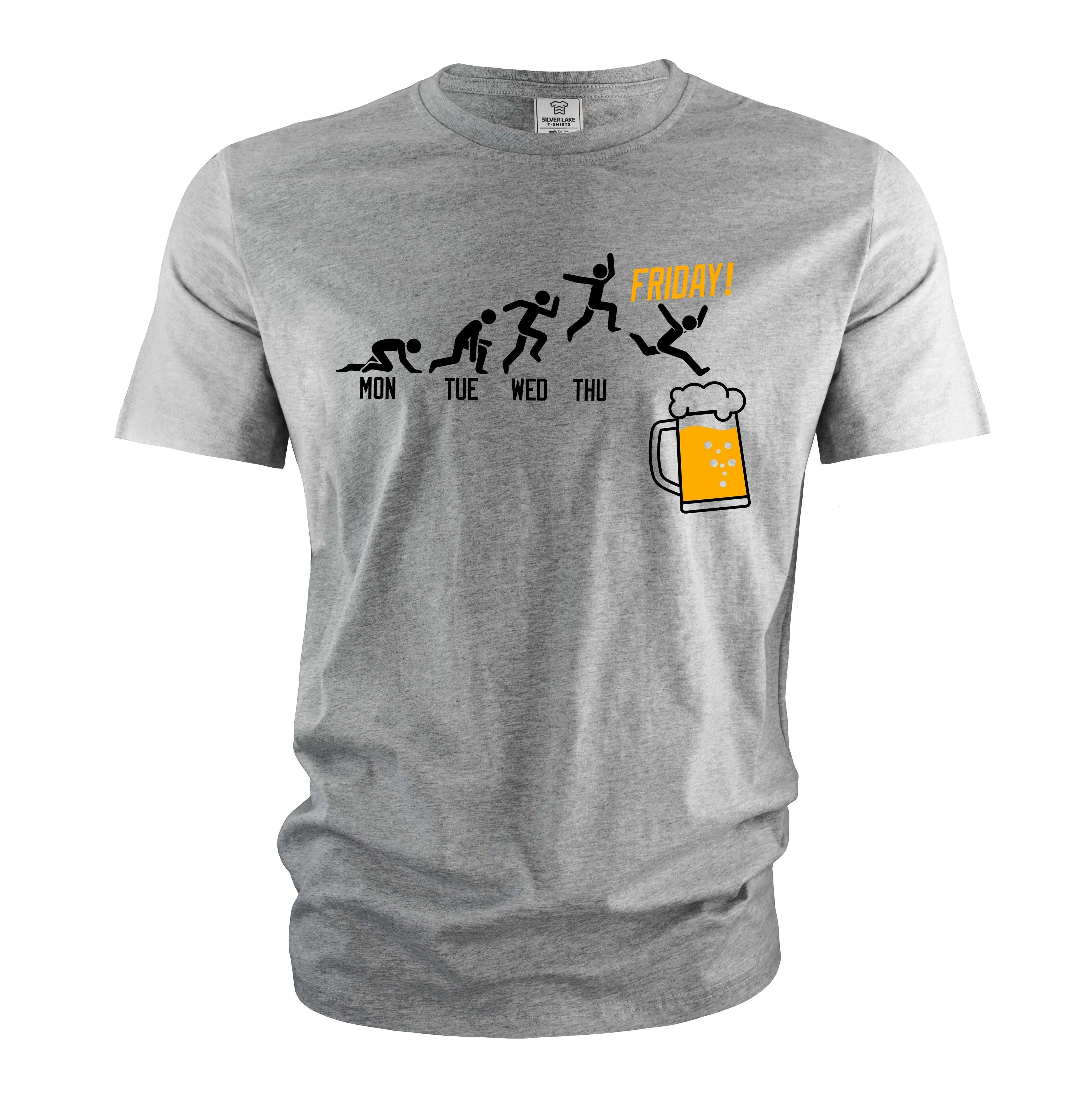 Men's Funny Drinking pub T-shirt Weekend days Friday bar beer pub St. Patrick's day Tee shirt
