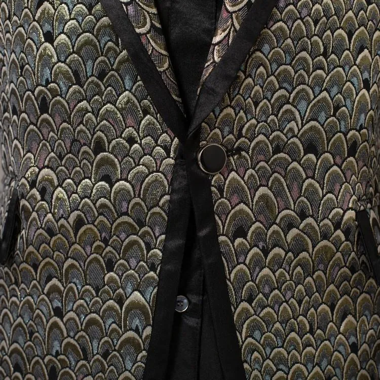 Men's Golden And Silver Scale Designer Suits Up To 6XL