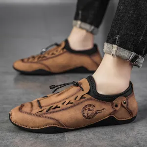 MEN'S HAND-STITCHED CASUAL LOW-TOP FLATS