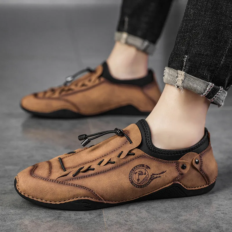 MEN'S HAND-STITCHED CASUAL LOW-TOP FLATS