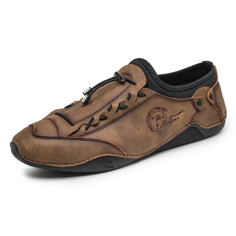 MEN'S HAND-STITCHED CASUAL LOW-TOP FLATS