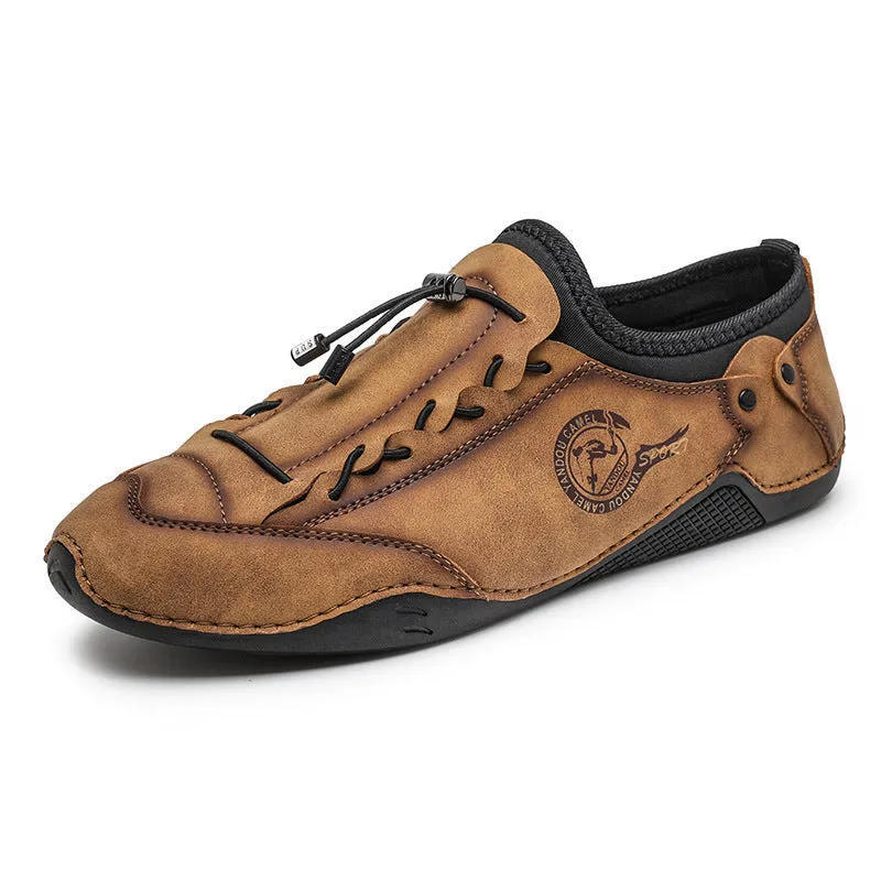 MEN'S HAND-STITCHED CASUAL LOW-TOP FLATS