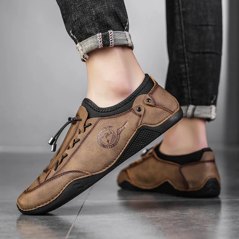 MEN'S HAND-STITCHED CASUAL LOW-TOP FLATS