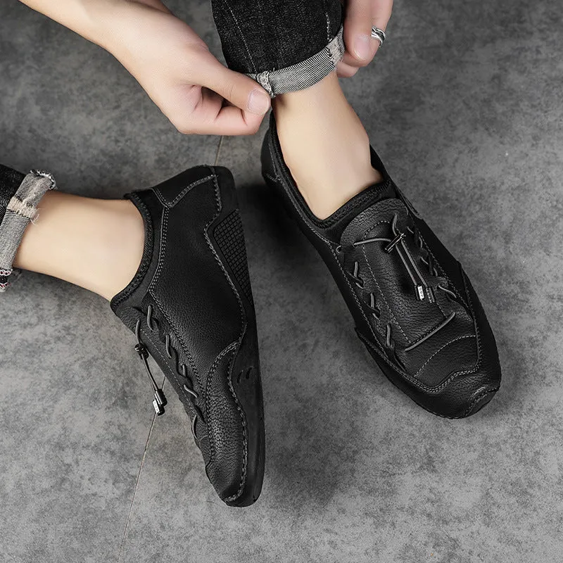 MEN'S HAND-STITCHED CASUAL LOW-TOP FLATS