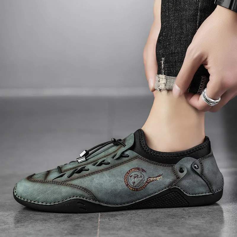 MEN'S HAND-STITCHED CASUAL LOW-TOP FLATS