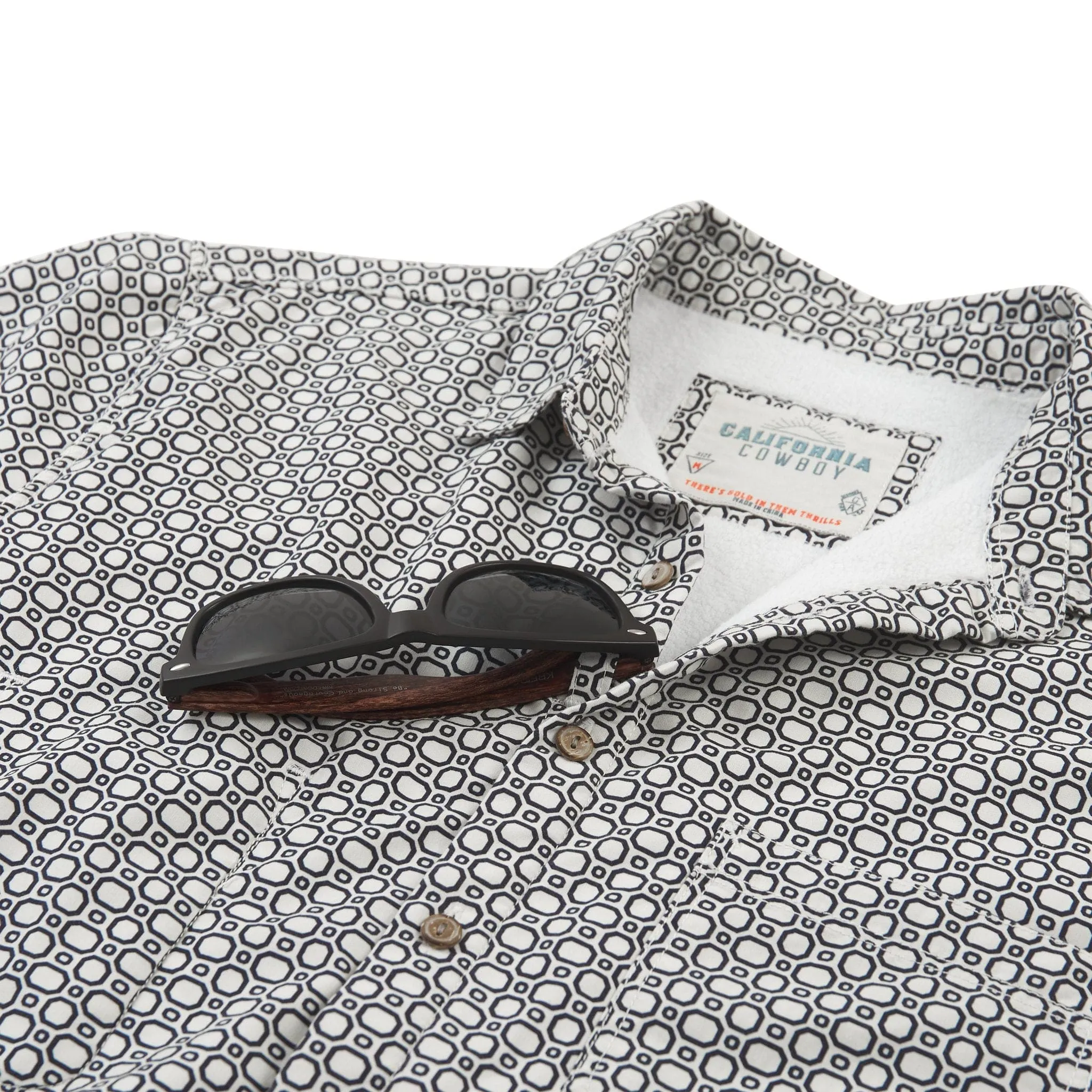 Men’s High Water Shirt - Cozumel Geo, White Sand