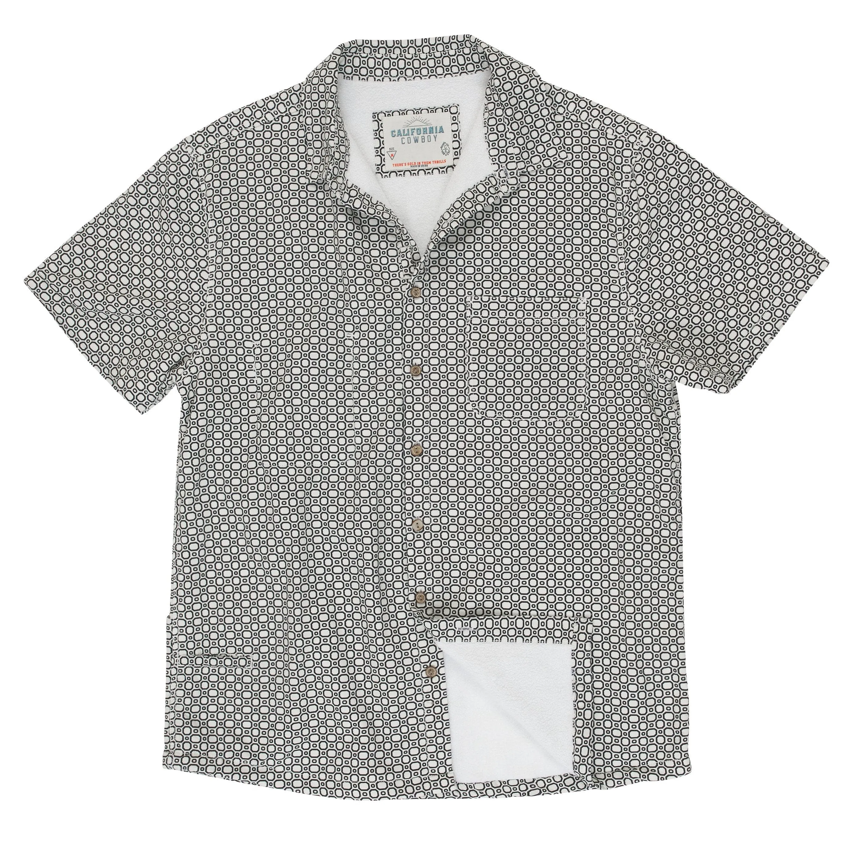 Men’s High Water Shirt - Cozumel Geo, White Sand