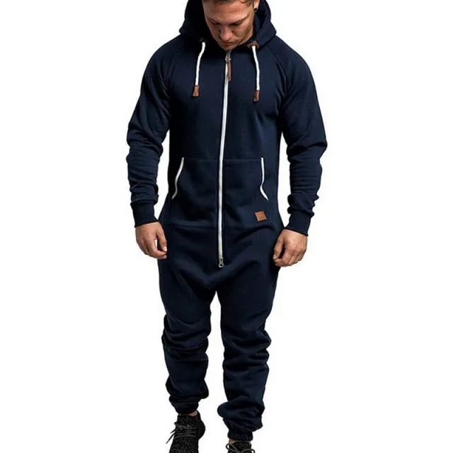 Men's Hooded Jumpsuit Casual Suits