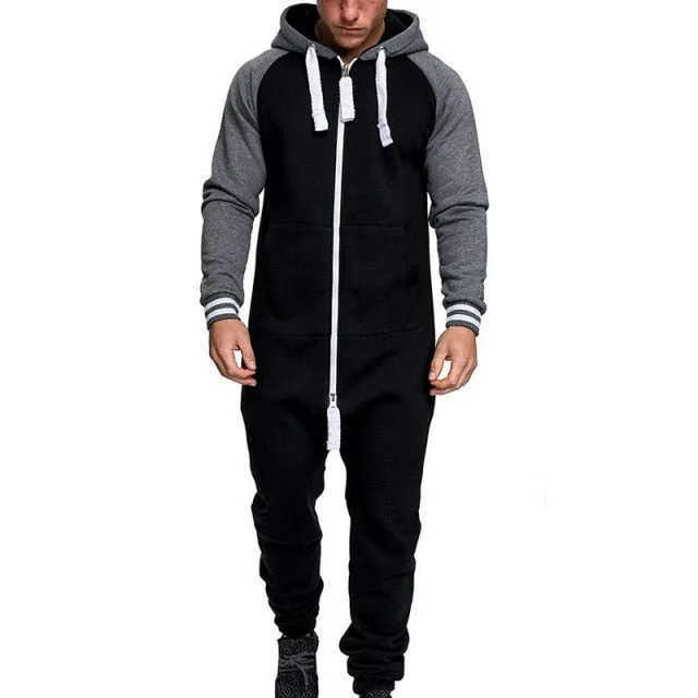 Men's Hooded Jumpsuit Casual Suits