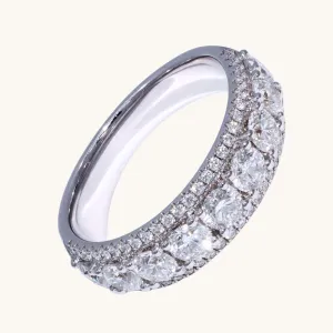 Men's Lab Diamond Three Row Band
