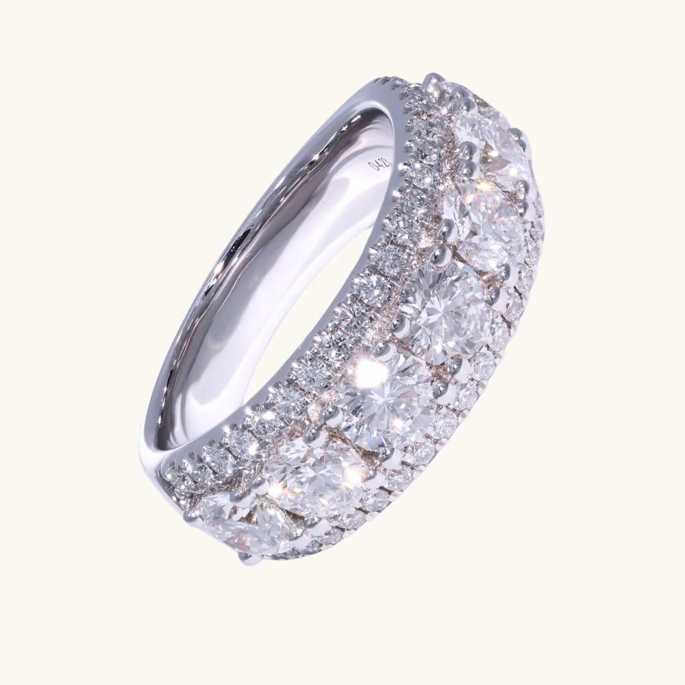 Men's Lab Diamond Three Row Band