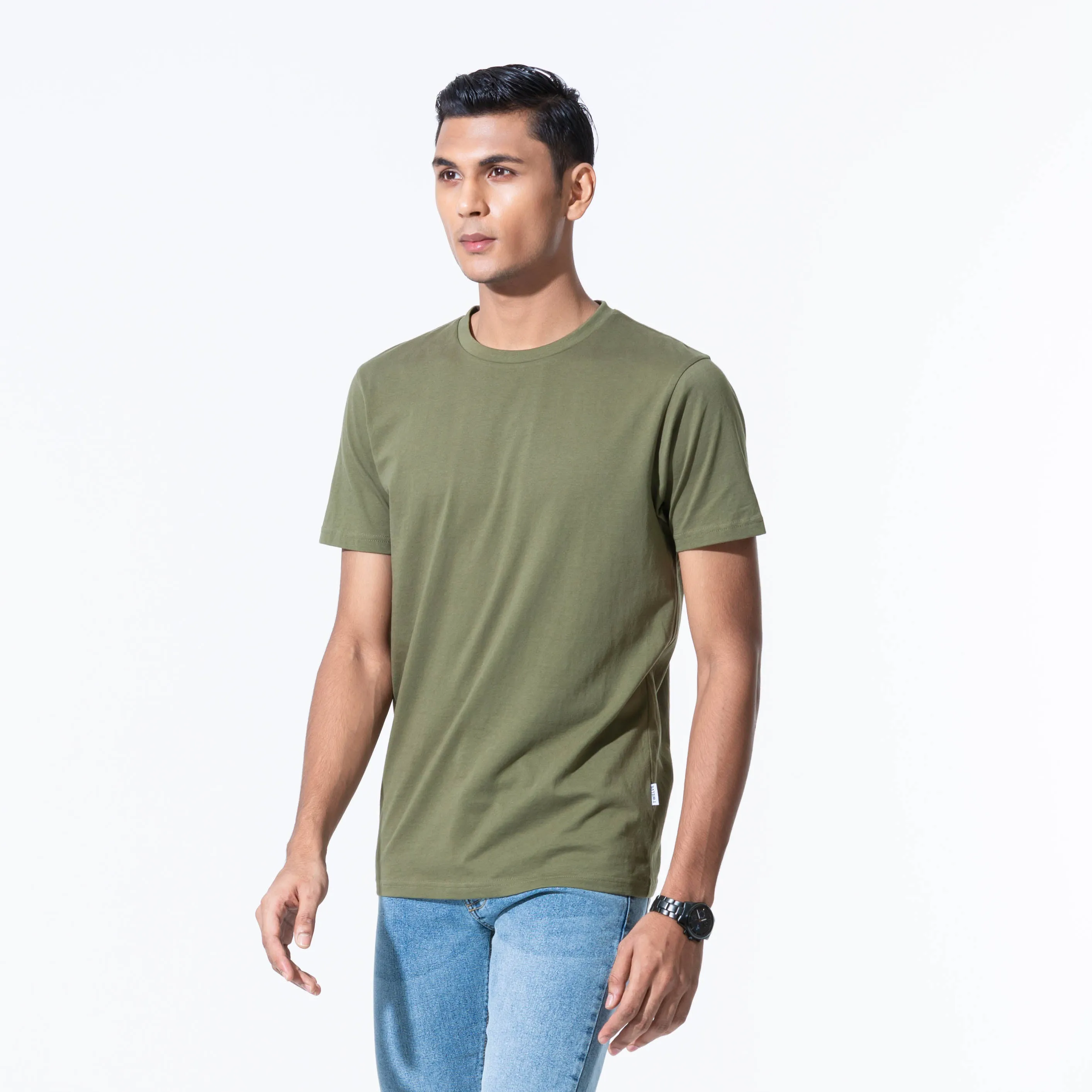 Mens Olive Basic T-Shirt