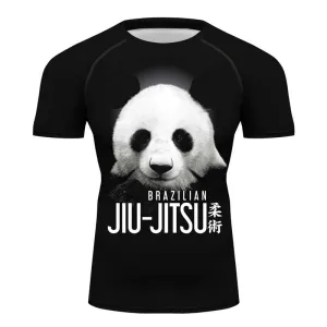 Men's Quick-Dry Sports Tights Long Sleeve Compression Activewear T-Shirt Kung fu panda