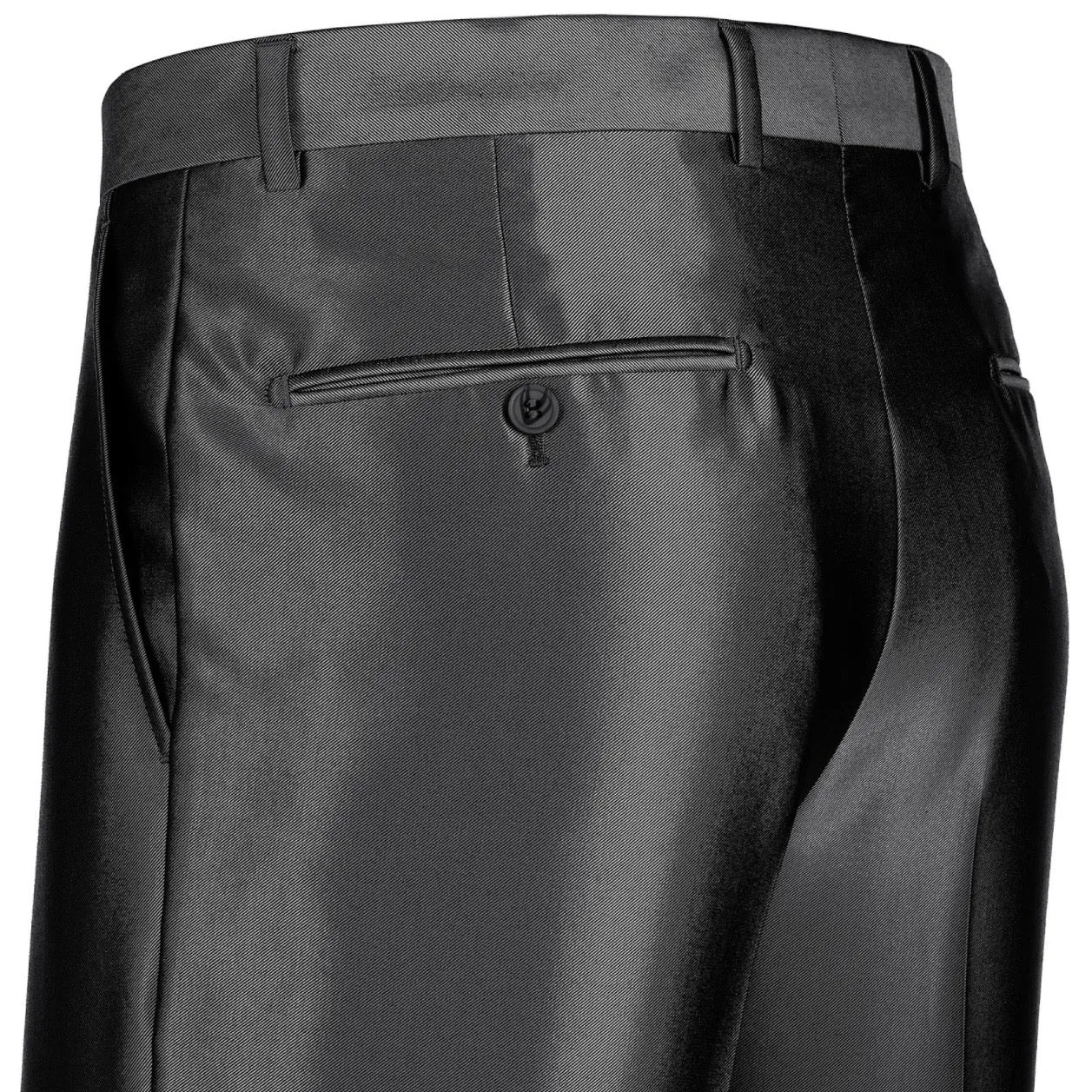 Men's Renoir Two Piece Shiny Black Slim Fit Suit