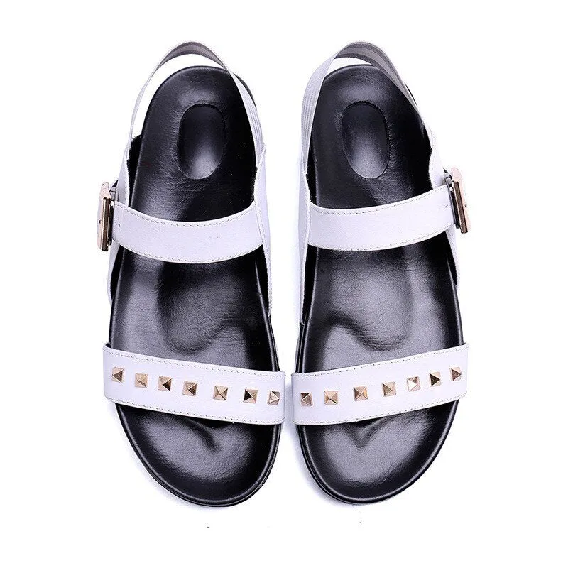 Mens Rivets Sandal Outdoor Casual Shoes Rubber Sole Designer