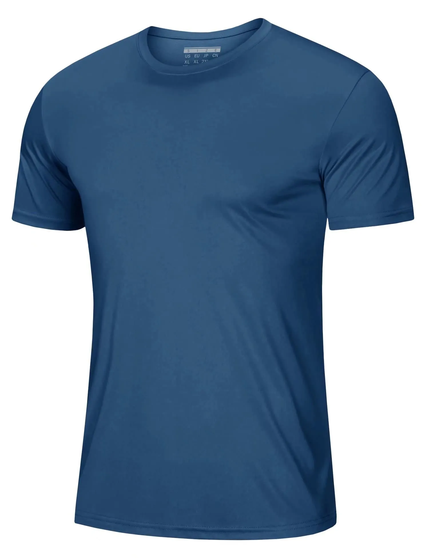 Mens Short Sleeve T Shirts UPF 50  Shirt Sun Protection T-Shirts Rash Guards Gym Shirts Workout Quick Dry T-Shirt Blue Grey