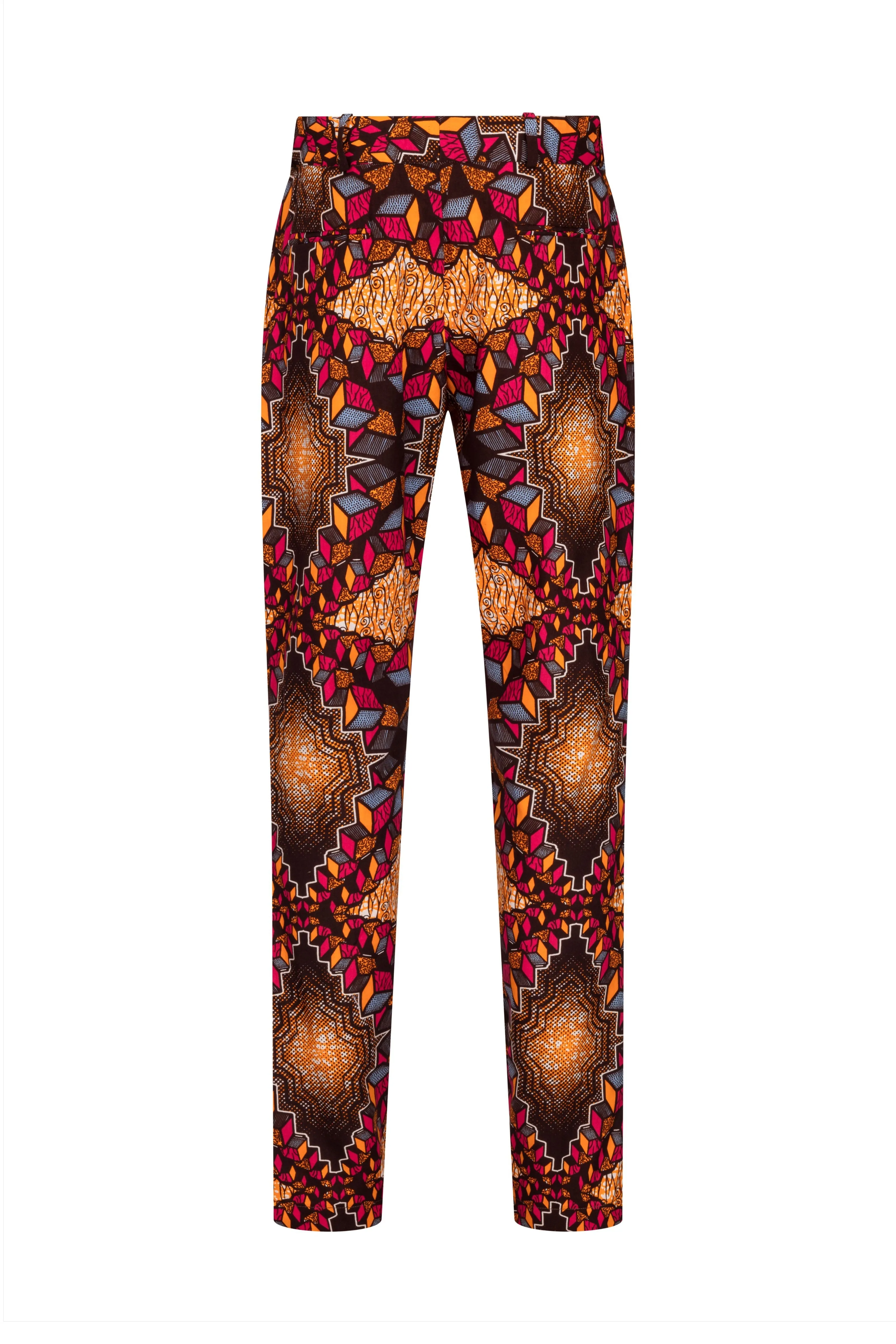 Men's straight leg African print trousers-Cubic
