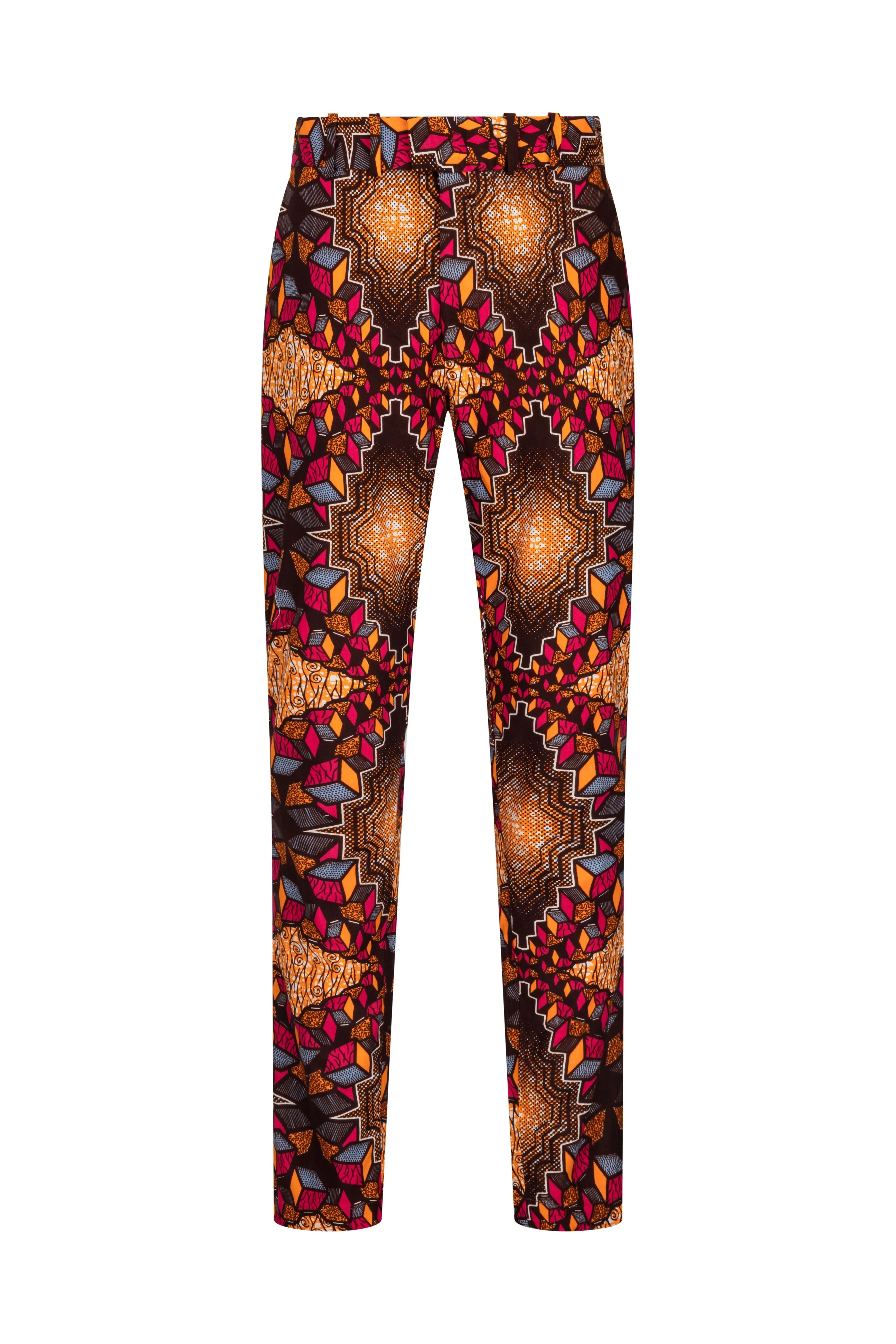 Men's straight leg African print trousers-Cubic