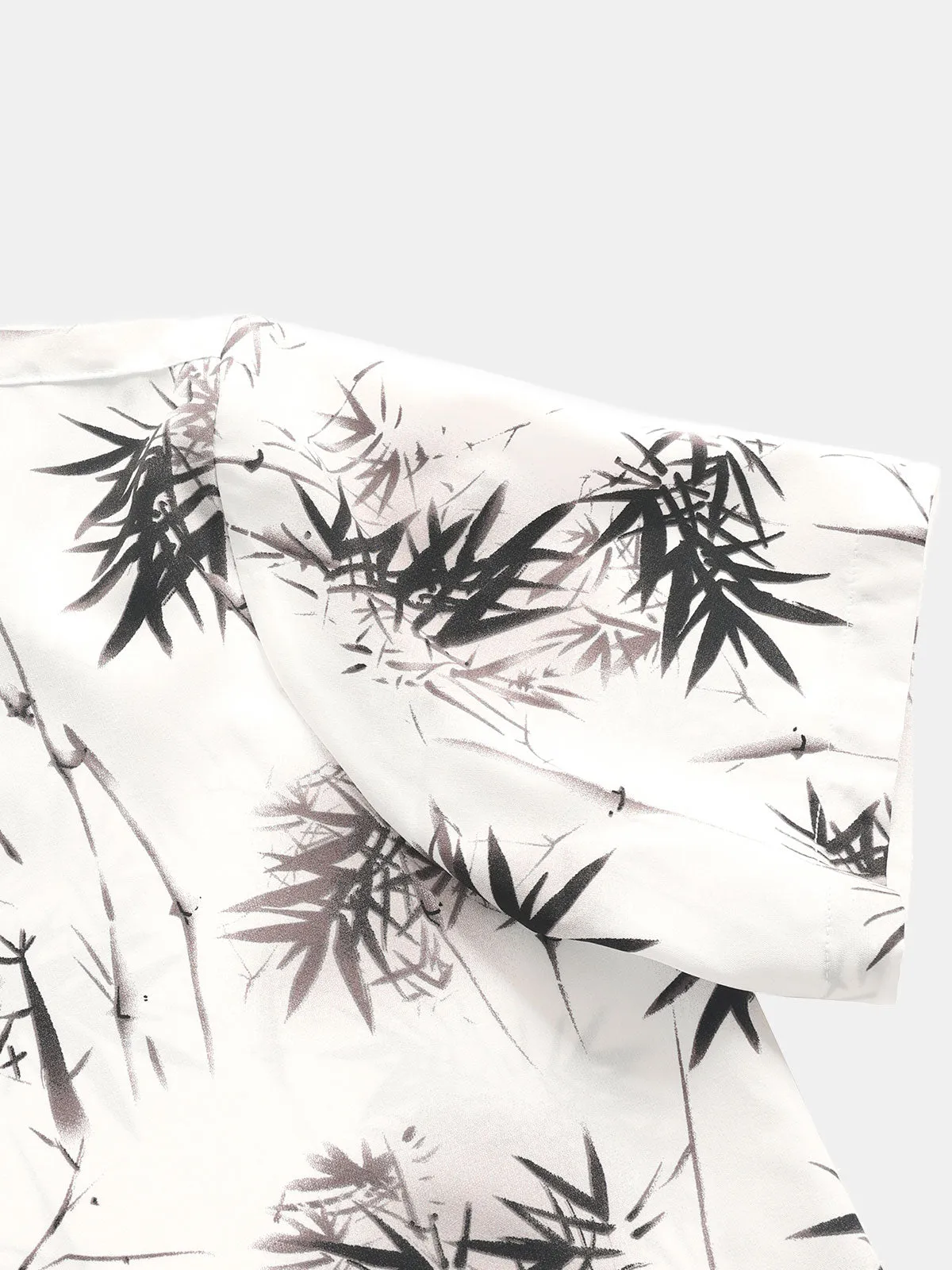 Men's Summer Bamboo Beach Casual Button Up Short Sleeve Shirt