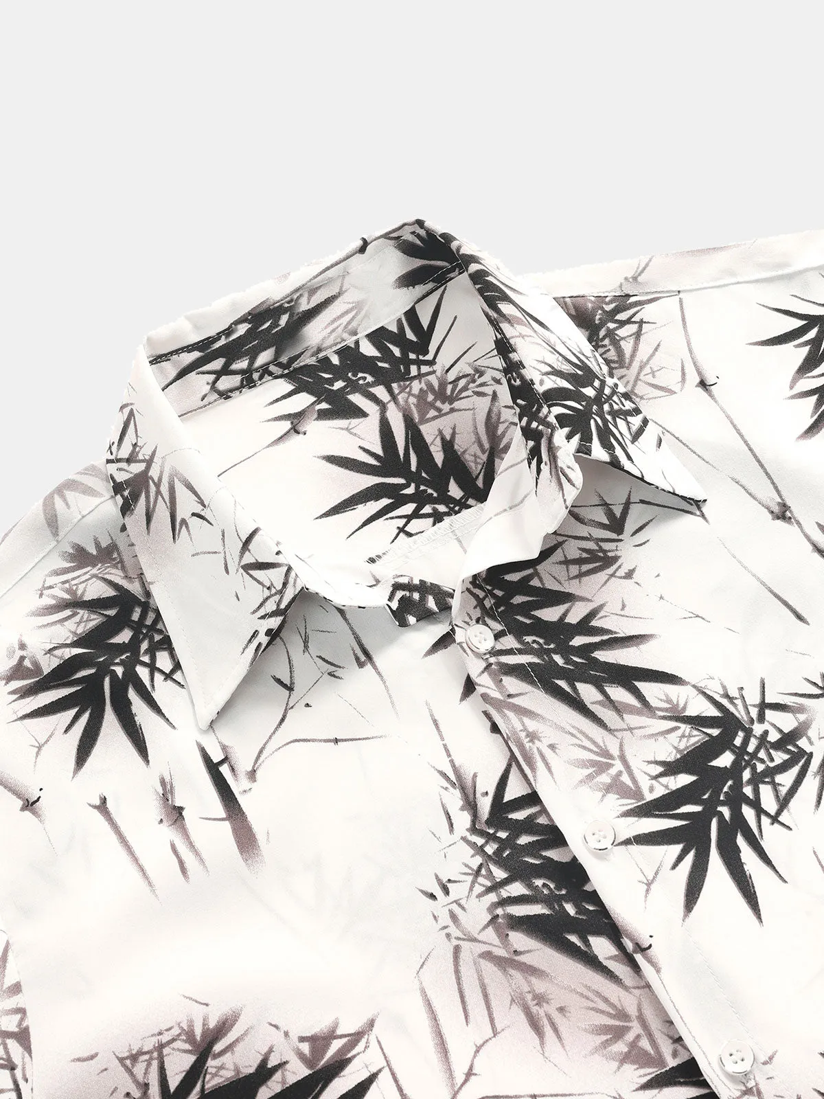 Men's Summer Bamboo Beach Casual Button Up Short Sleeve Shirt