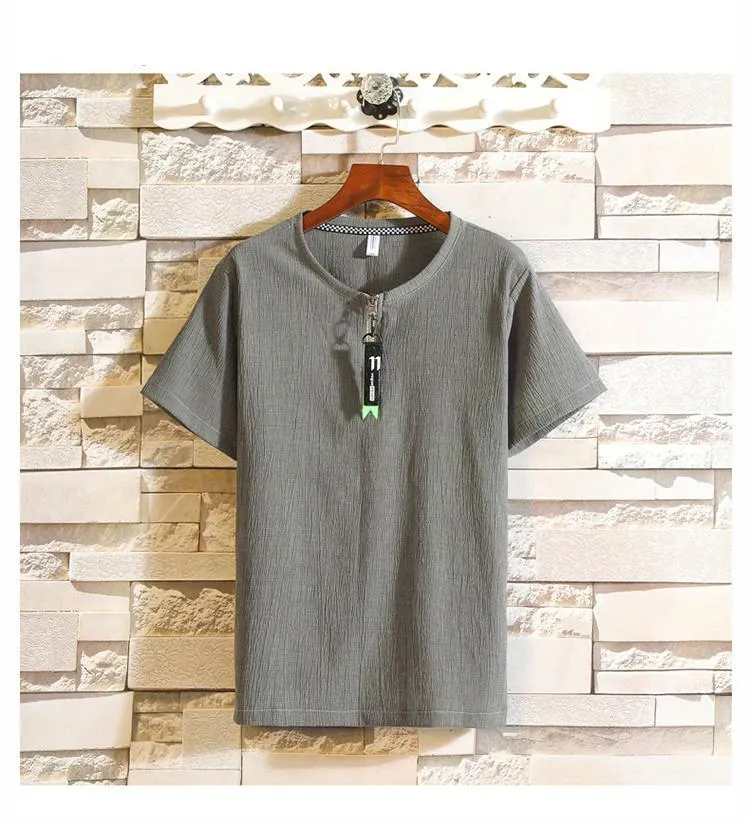 Men's Summer Sets Short Sleeve Tops Drawstring Shorts Casual Suits