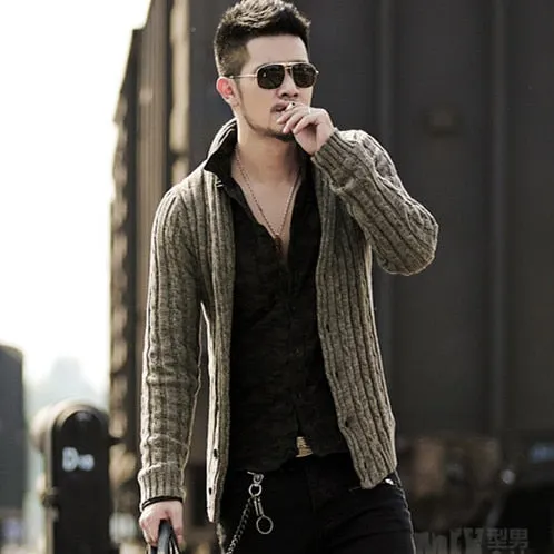 Men's sweater cardigan long sleeve cardigan sweater jacket J281-2