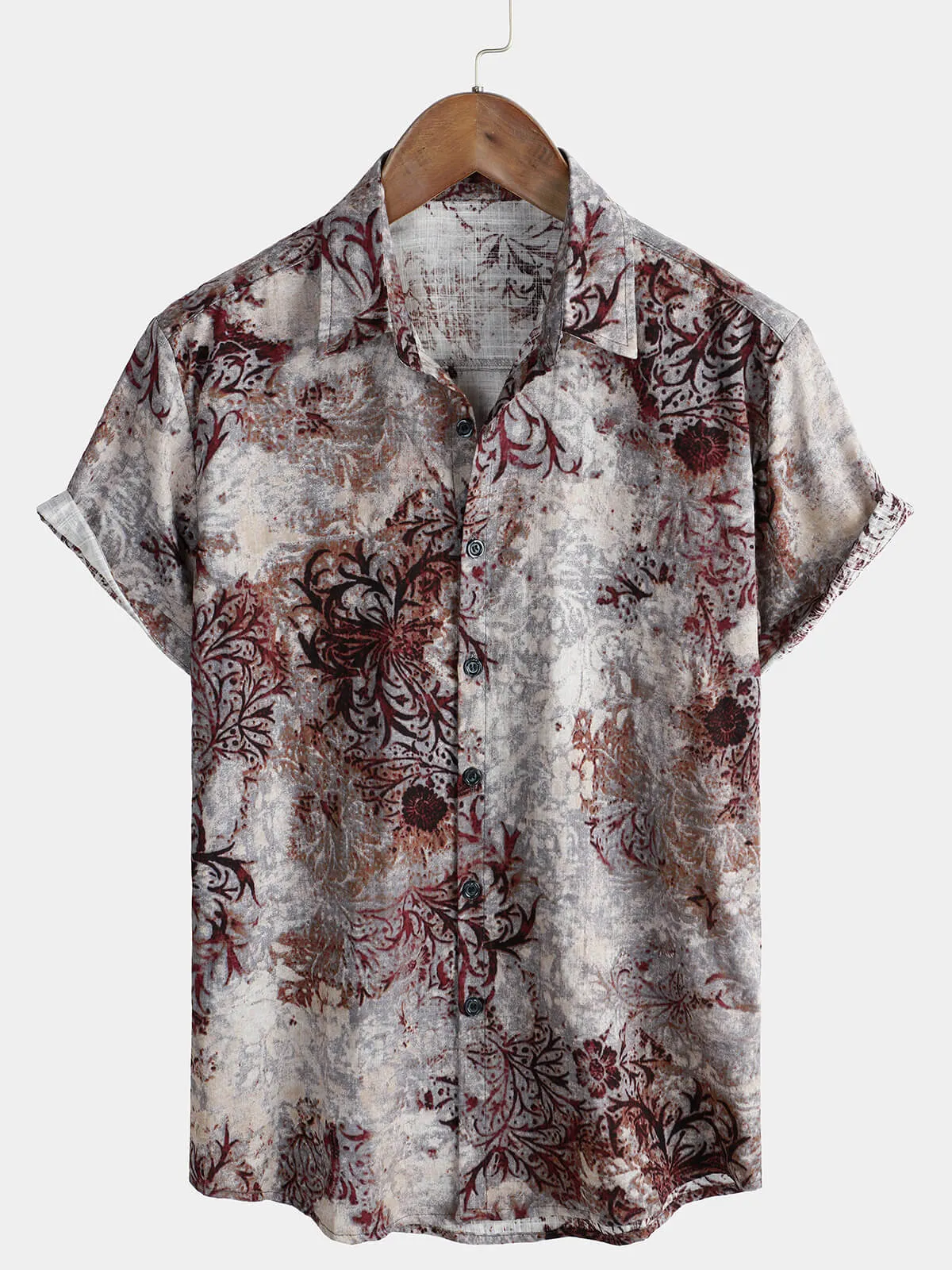 Men's Vintage Casual Holiday Short Sleeve Summer Beach Shirt