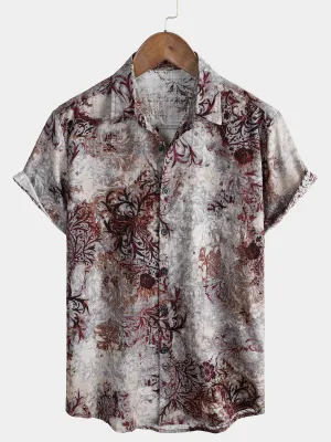 Men's Vintage Casual Holiday Short Sleeve Summer Beach Shirt
