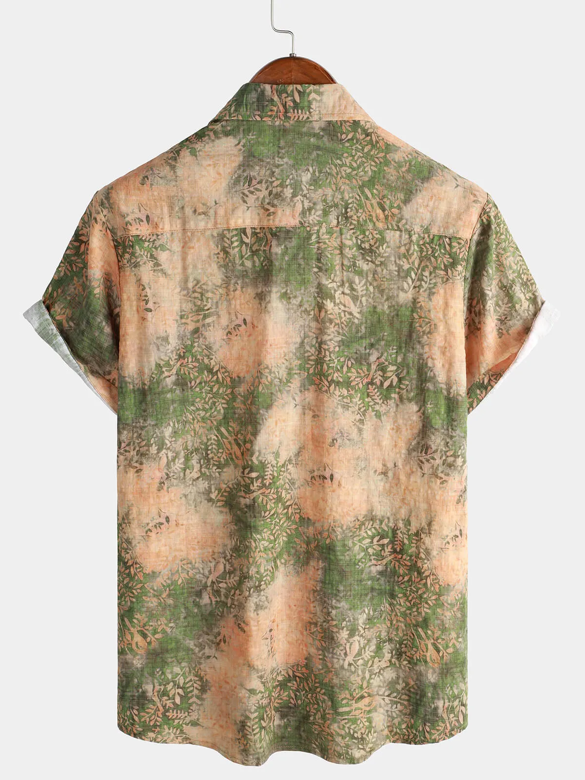 Men's Vintage Print Short Sleeve Summer Casual Shirt