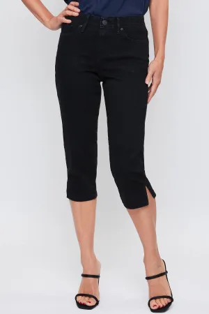 Missy Basic 5 Pocket Side Slit Hem Capri With Elastic Waistband, Pack Of 12