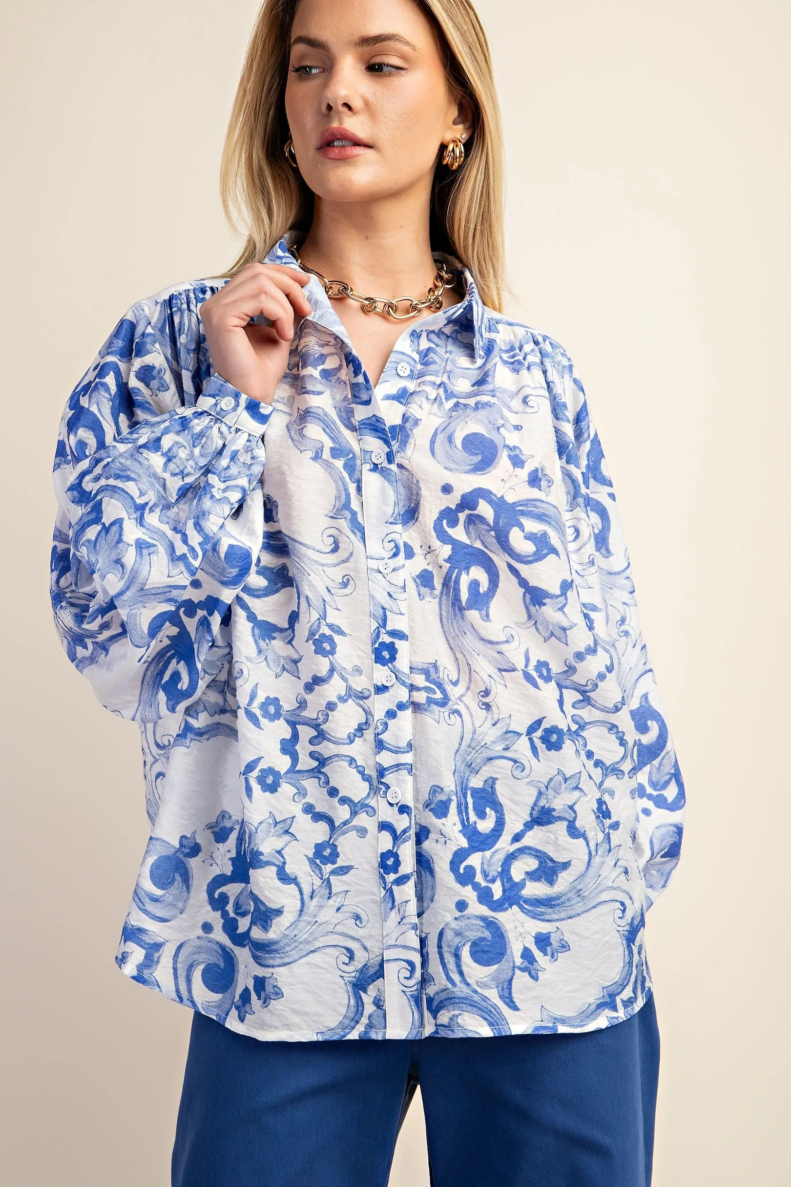 Moroccan Tile Button Down Shirt