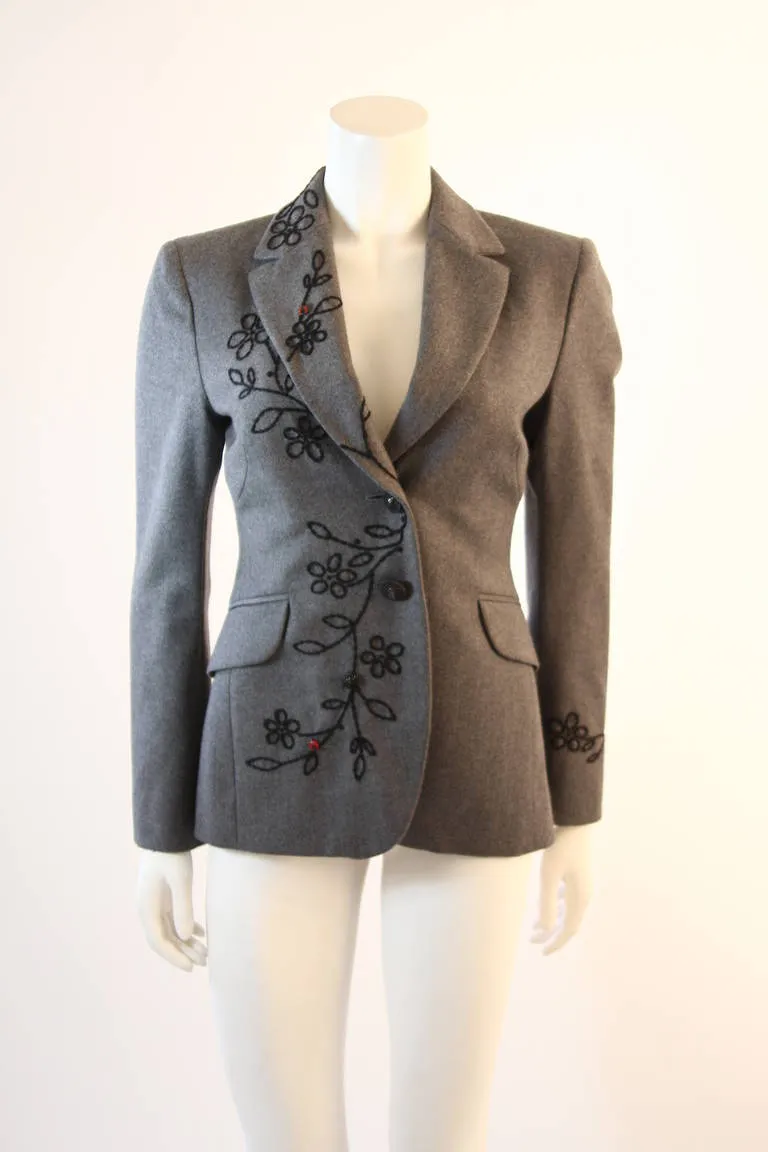 MOSCHINO Cheap & Chic Wool Skirt Suit w/ Beaded Motif Size 4