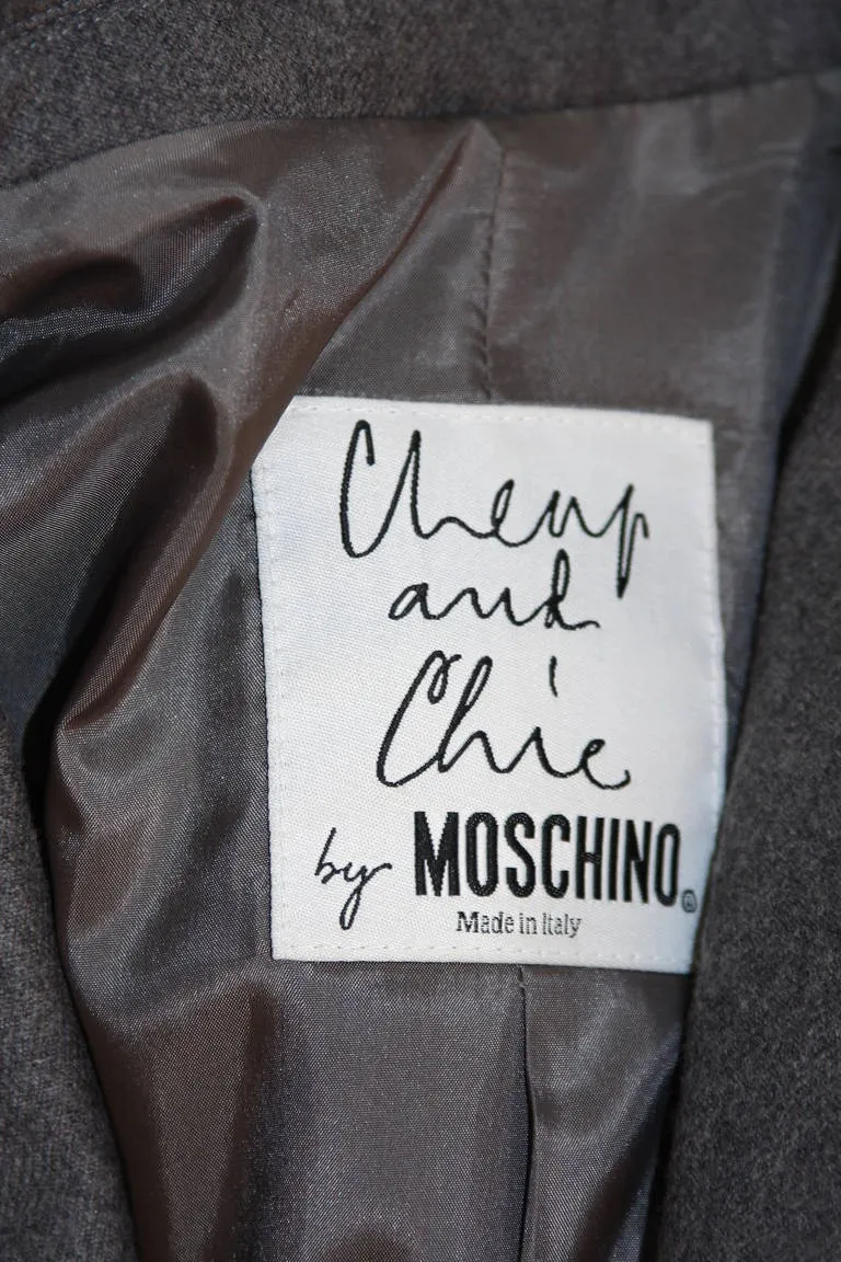 MOSCHINO Cheap & Chic Wool Skirt Suit w/ Beaded Motif Size 4