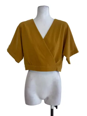 Mustard Zipped Crop Top
