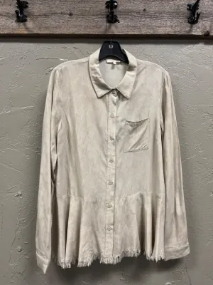 MYSTREE RAW HEM BUTTON UP