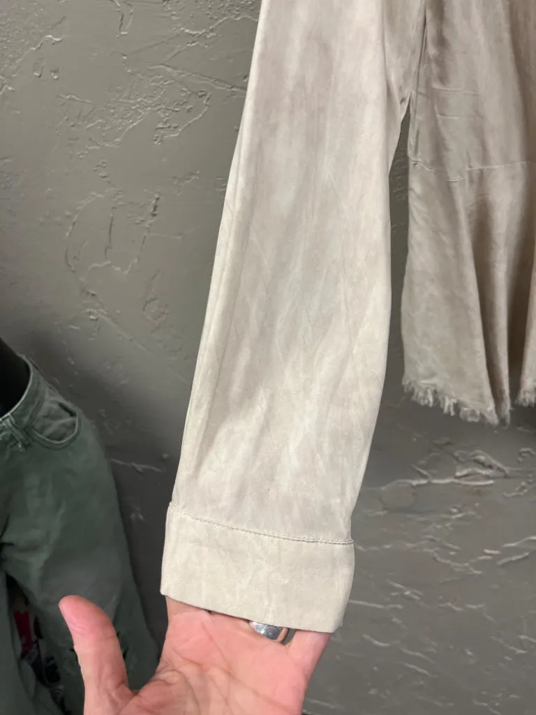 MYSTREE RAW HEM BUTTON UP
