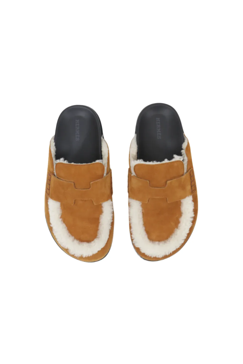 Natural Shearling Suede Ecru Go Mules