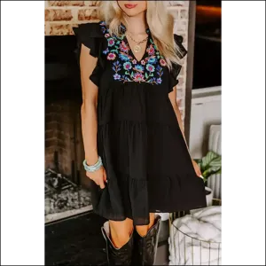 Needful Things: Black Floral Embroidered Dress – Prepare for Compliments ! 😈🌸