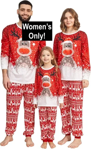 NEW Christmas Pajamas, 2 Piece Christmas Sleepwear Set Long Sleeve Clothes and Pants Christmas Pajamas Set for Women, Sz M, Retails $43