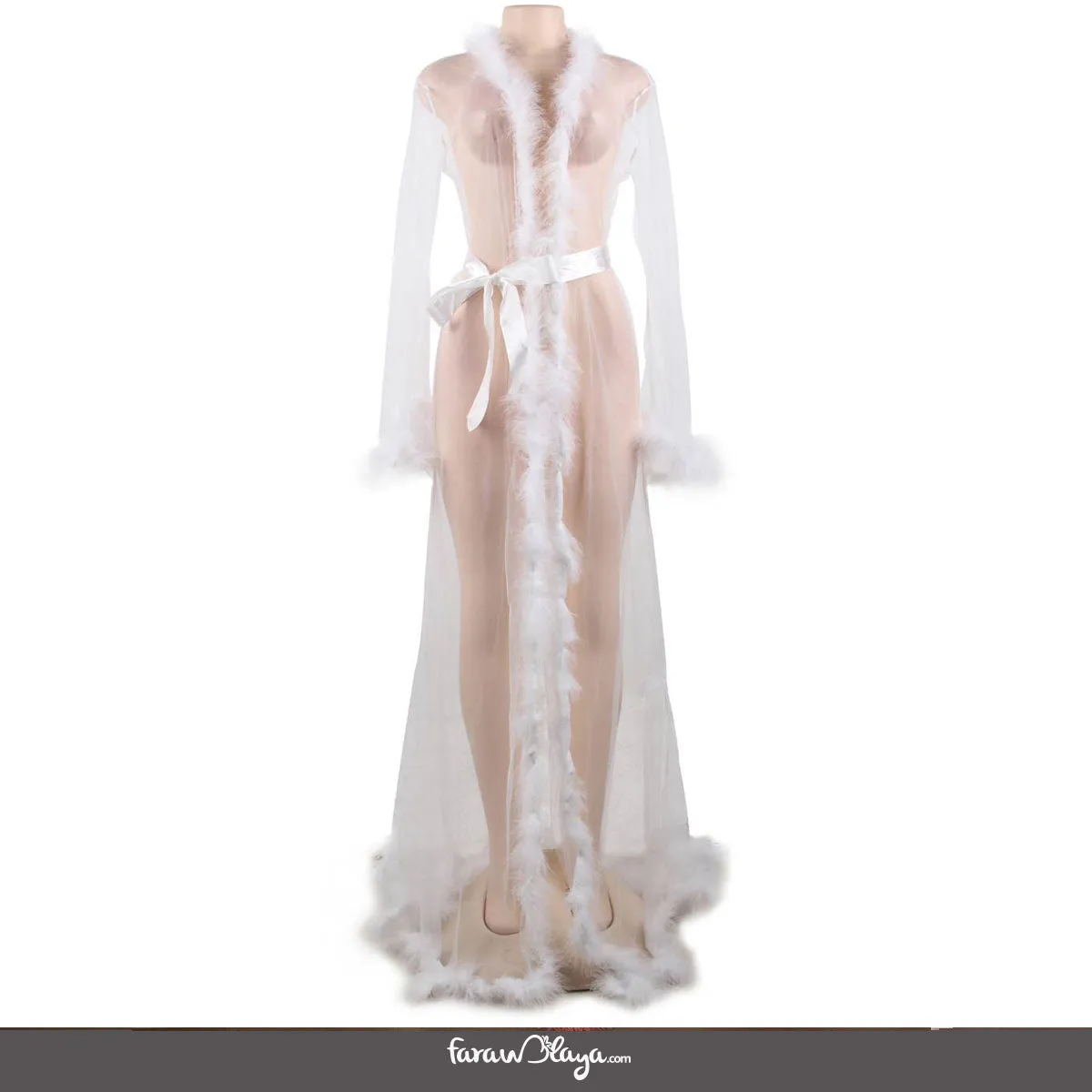 New Queen  Robe Perspective Sheer Sleepwear With Farawlaya
