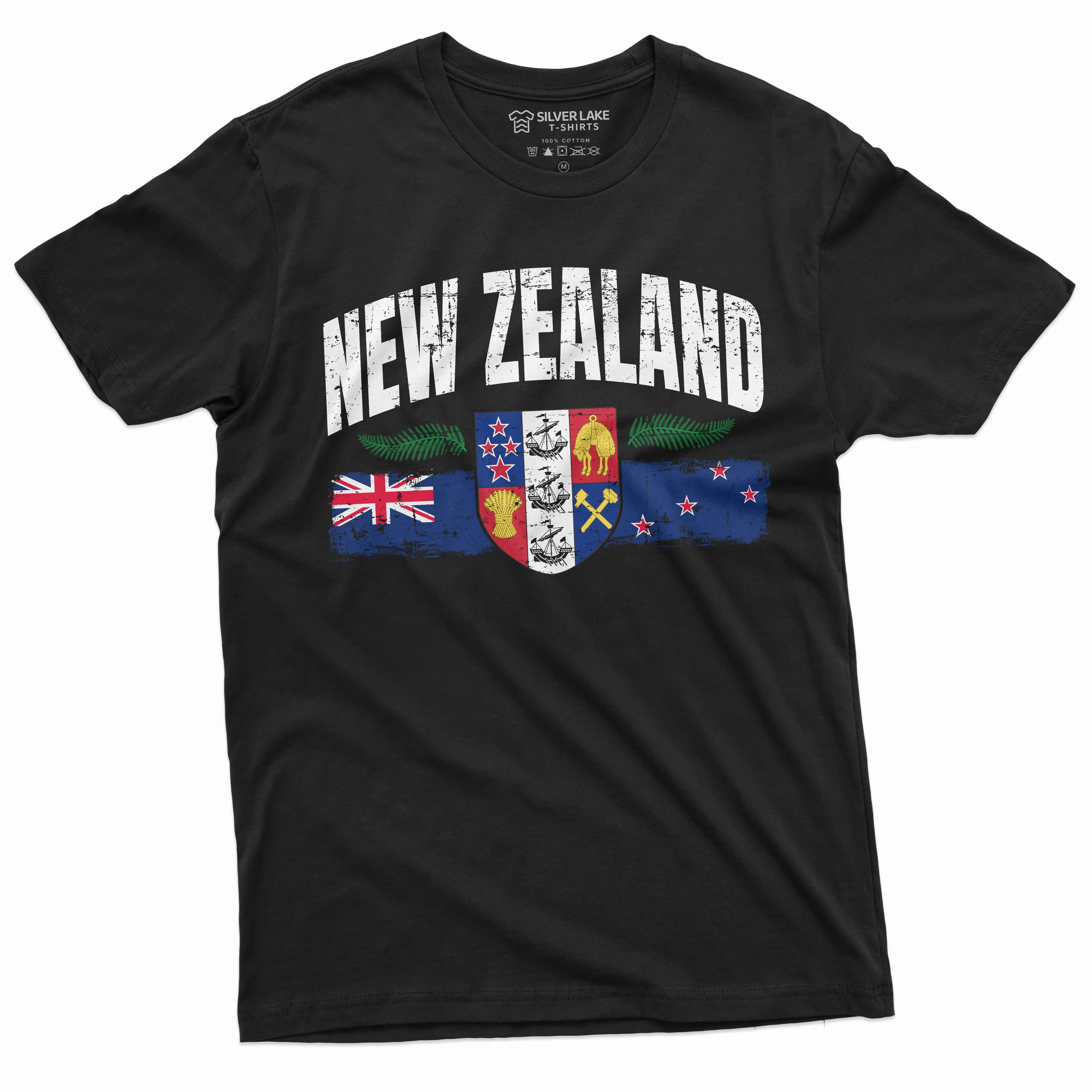 New Zealand T-shirt Mens Womens Kiwi New Zealand Flag Tee Shirt