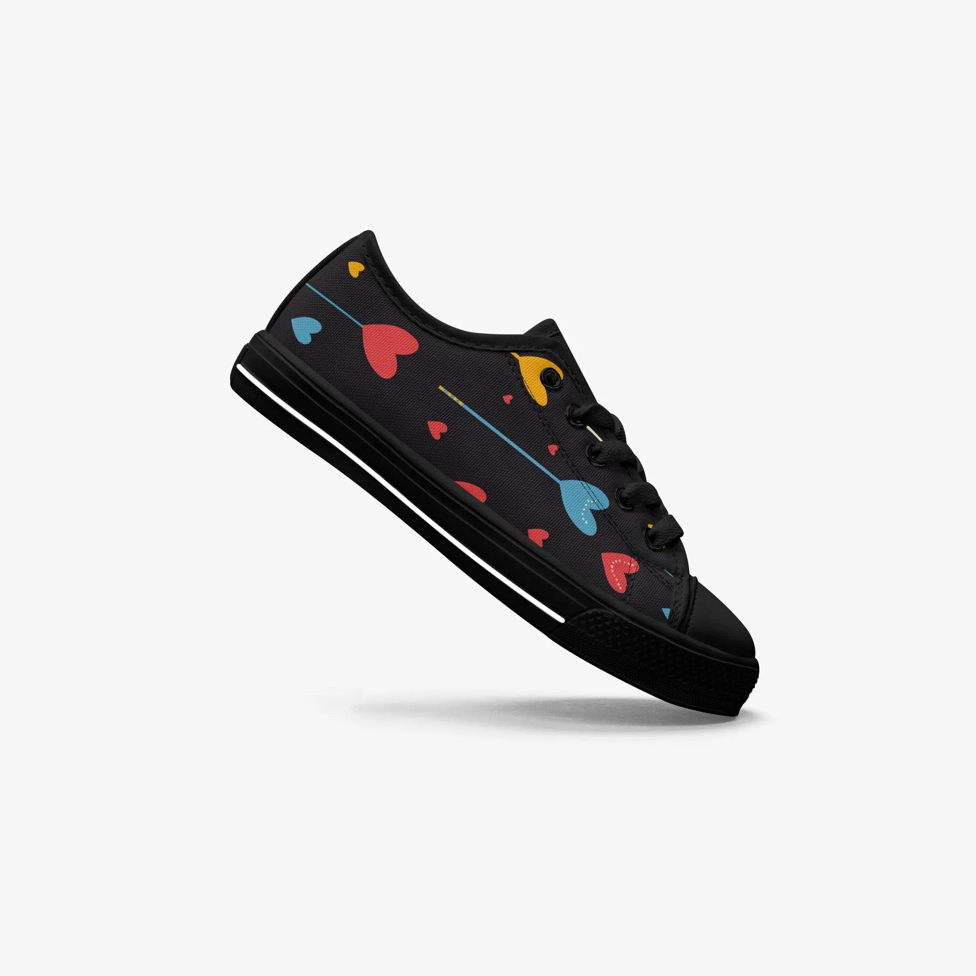 niche era Girl's Low-Top Canvas Shoes-Black