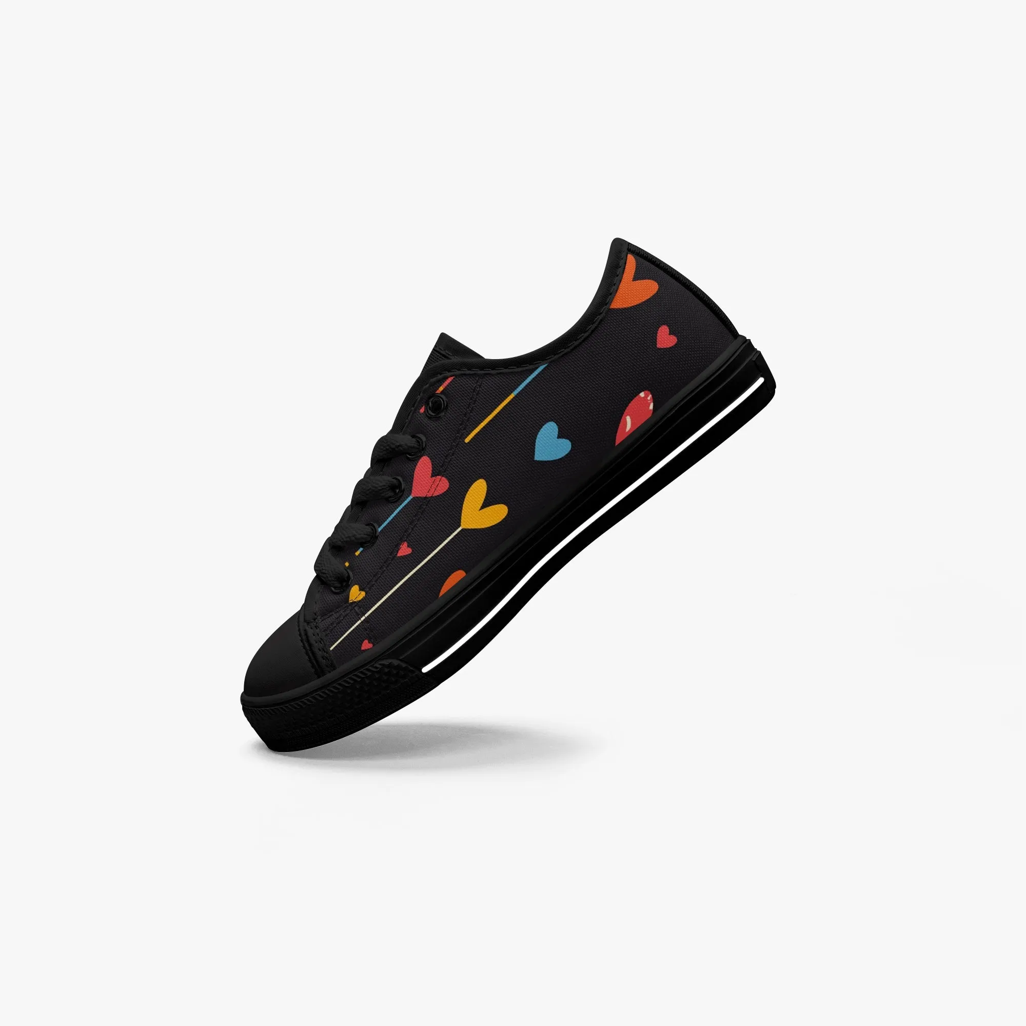 niche era Girl's Low-Top Canvas Shoes-Black